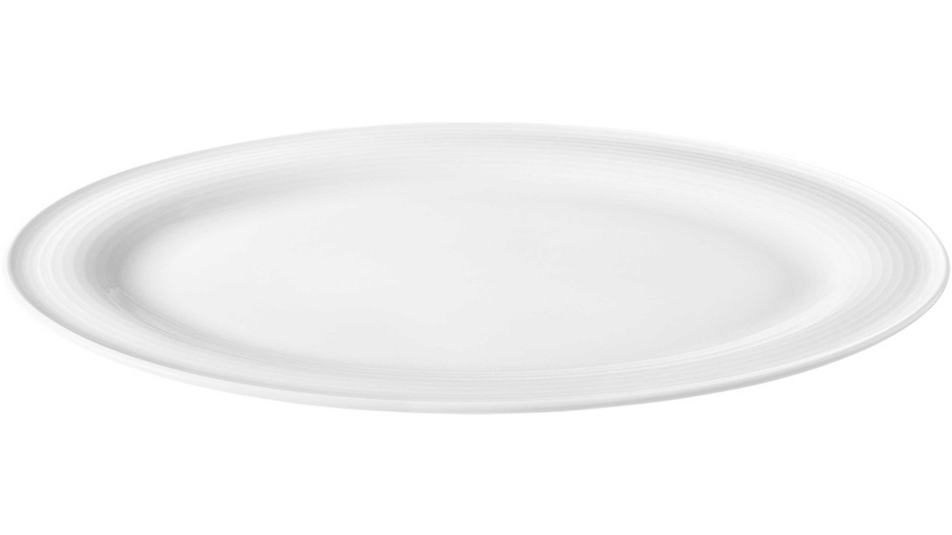 Servierplatte Seltmann aus Porzellan in Weiß Seltmann Geschirrserie Beat 3 – Servierplatte weißes Porzellan – ca. 31 x 24 cm