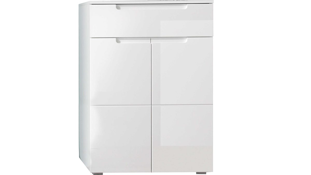 Schuhschrank Bega-consult aus Holz in Weiß Schuhkommode weiße Kunststoffoberflächen – zwei Türen, eine Schublade