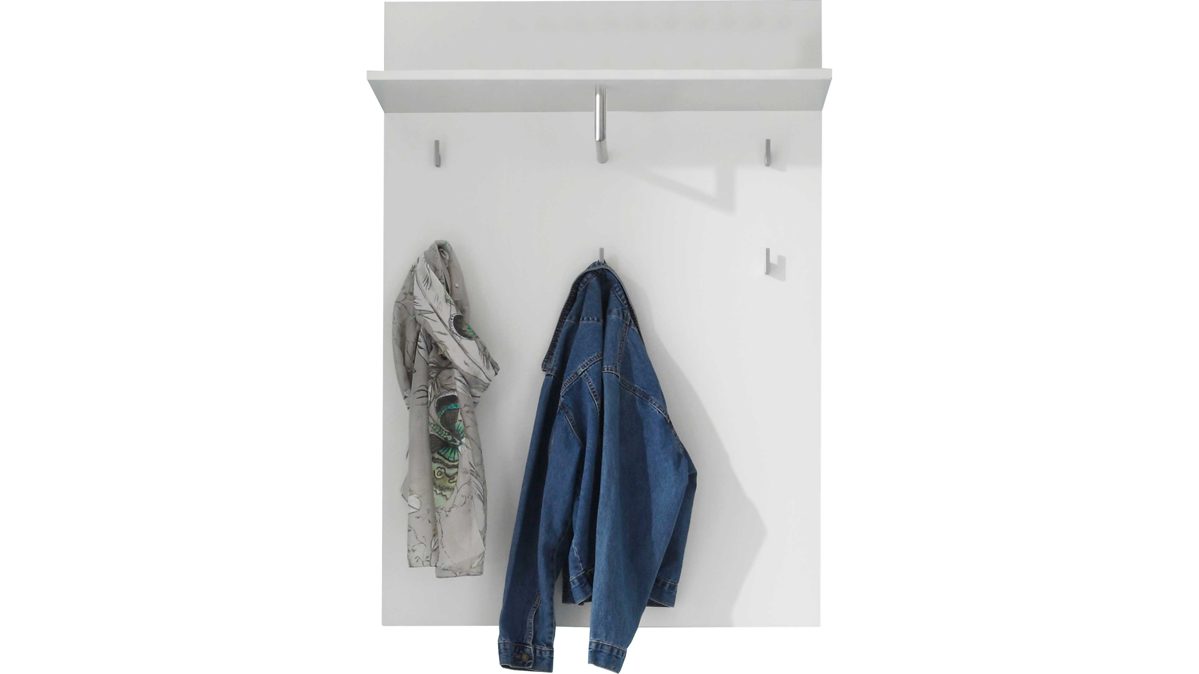 Wandgarderobe Bega-consult aus Holz in Weiß Wandgarderobe weiße Kunststoffoberflächen – ca. 80 x 119 cm