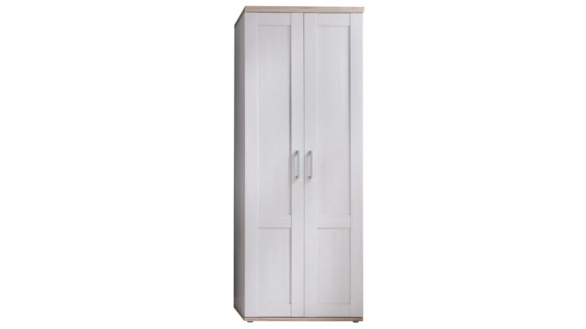 Garderobenschrank Bega consult aus Holz in Weiß Garderobenschrank Sibiu Lärche & San Remo – zwei Türen