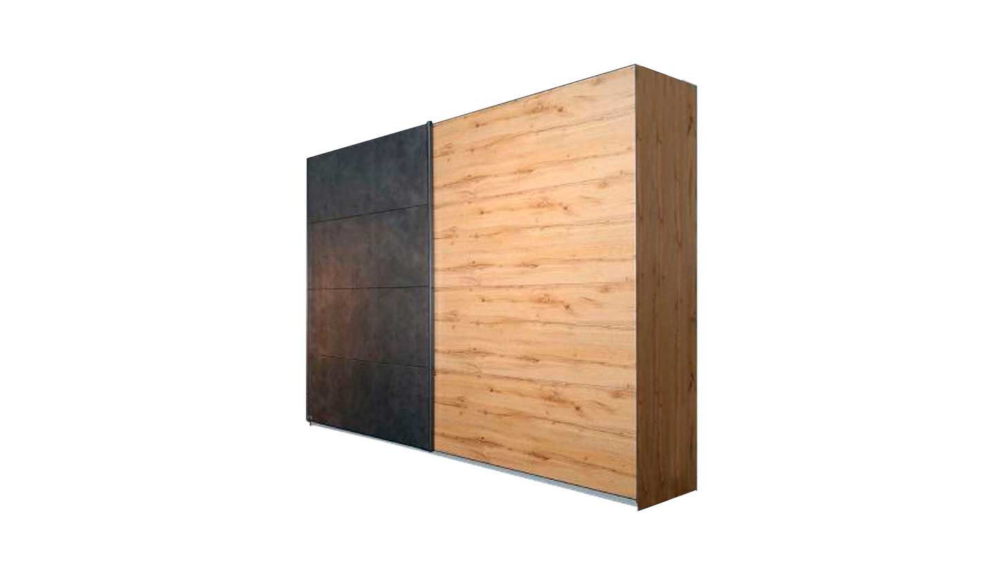 Kleiderschrank Rauch aus Holz in Holzfarben rauch ORANGE Schwebetürenschrank Tampa Wotan Eiche- & Granit anthrazit – zwei Türen, Breite ca. 271 cm