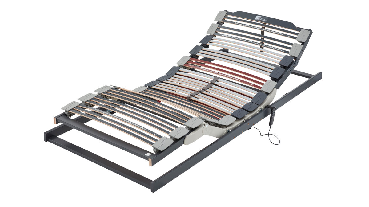 Lattenrost Interliving aus Holz in Grau Interliving Lattenrost Serie 1943 mit Funksteuerung kabellose Rücken- & Fußteilverstellung – Liegefläche ca. 140 x 200 cm