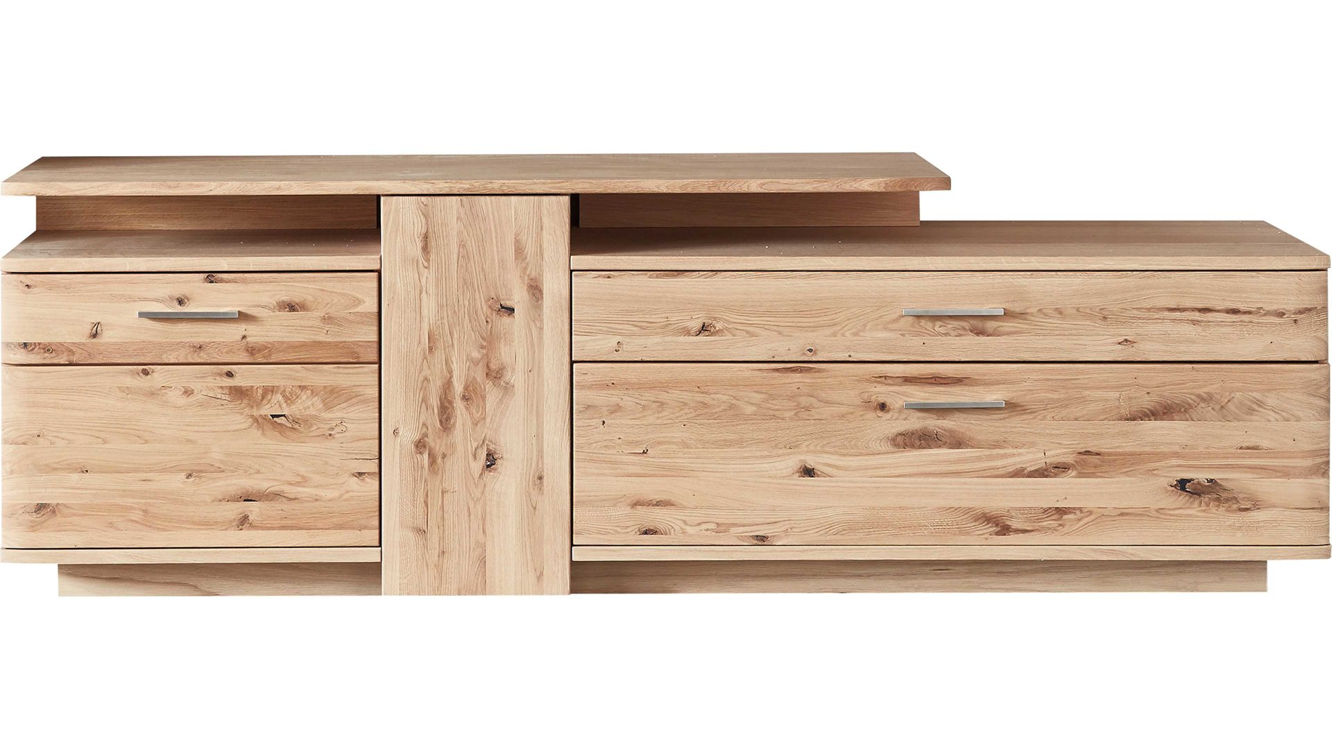 Lowboard Mca furniture aus Holz in Holzfarben Wohnprogramm Santori - Medien-Lowboard Eiche & Asteiche – drei Türen, zwei Fächer