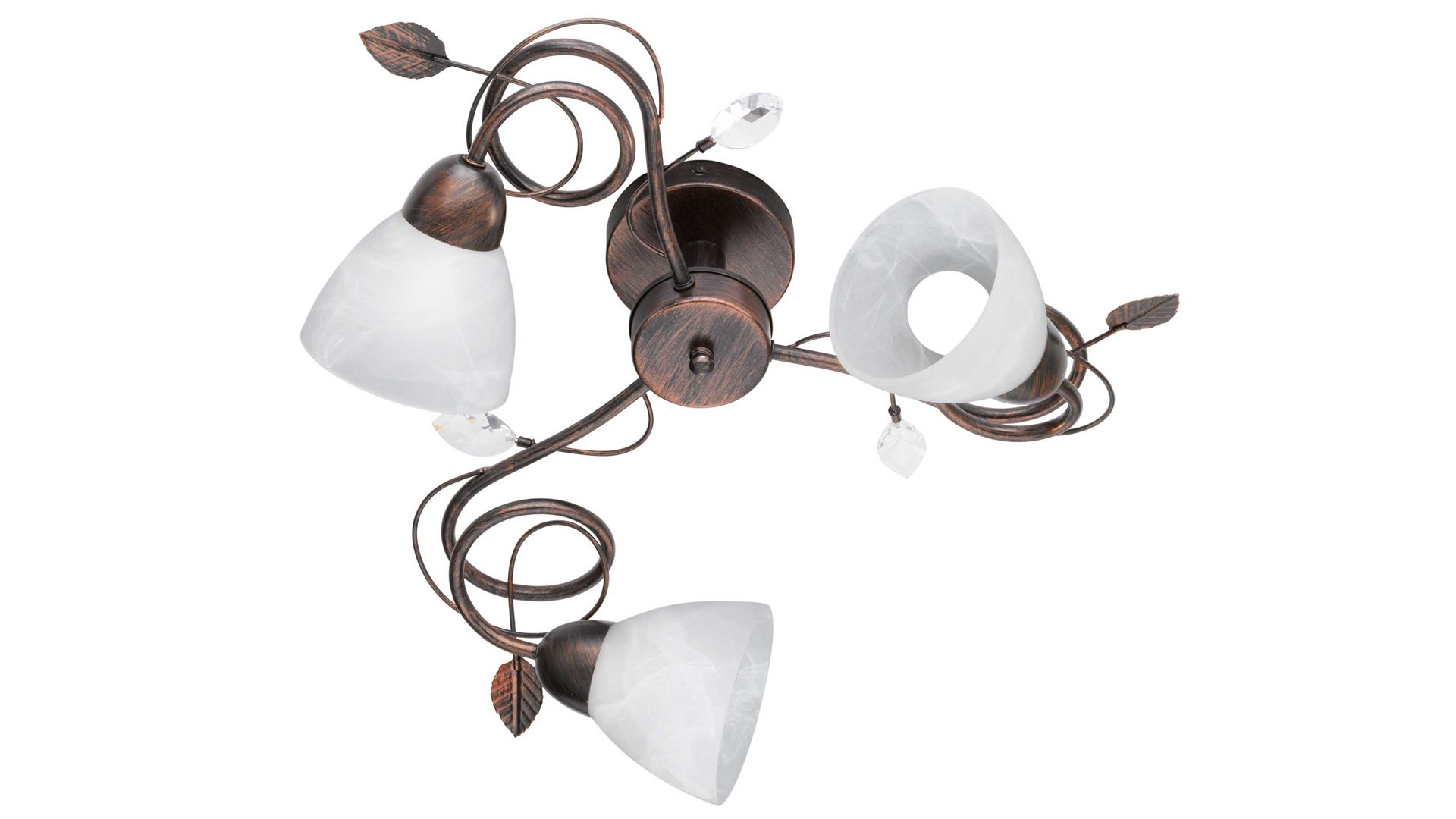 Deckenleuchte Trio lighting for you aus Metall in Metallfarben TRIO Leuchtenserie Traditio - Deckenleuchte antik rostfarbenes Metall – drei Lampenschirme