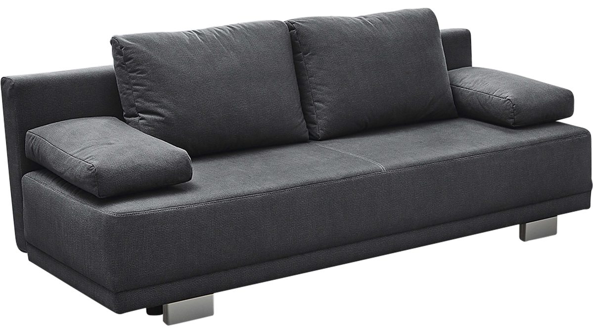 Schlafsofa Job aus Stoff in Dunkelgrau Schlafsofa Luzio dunkelgraues Flachgewebe 295.19