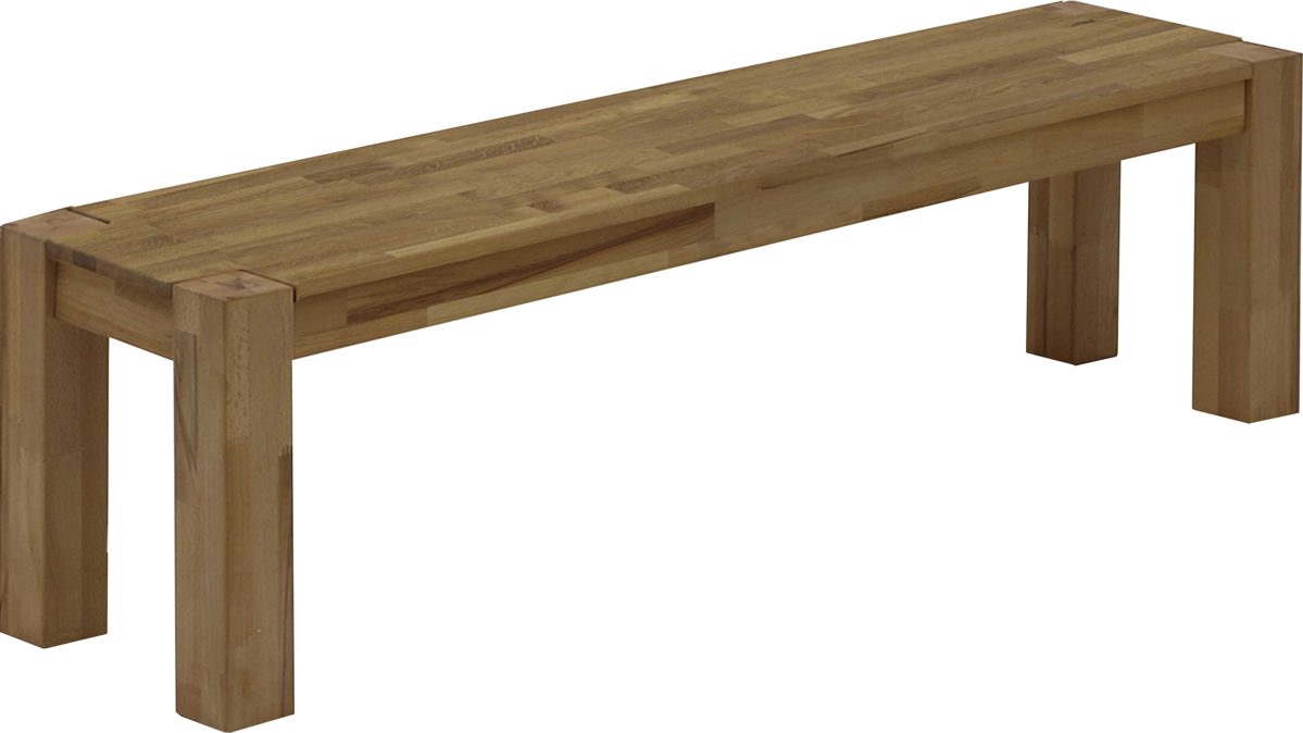 Holzbank Elfo-möbel aus Holz in Holzfarben Massivholzbank Wildeiche – Länge ca. 180 cm