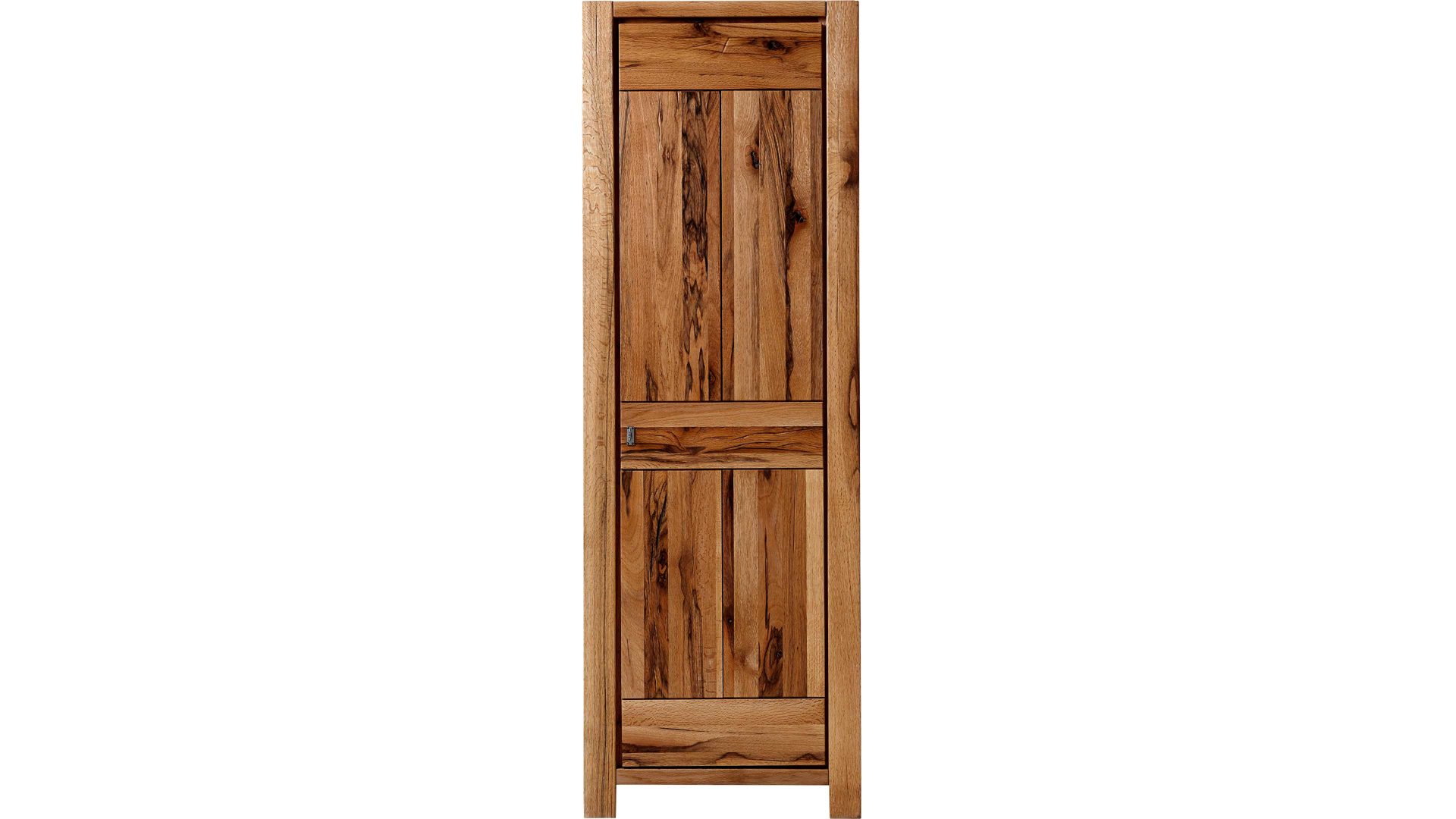 Garderobenschrank Famos sa aus Holz in Holzfarben Garderobenschrank Burgund als stilvolles Massivholzmöbel geölte Wildeiche mit Wuchsrissen – eine Tür, rechts