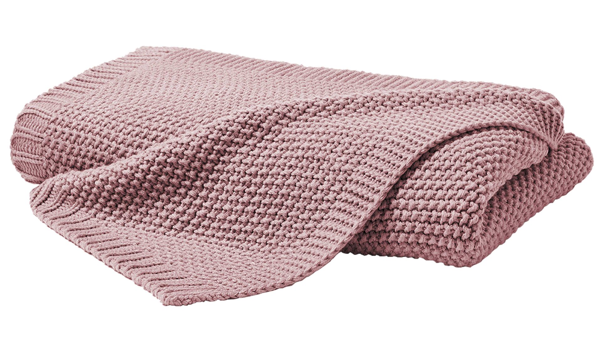Wohndecke H. g. hahn haustextilien® aus Kunstfaser in Pastell HAHN Strickdecke mauvefarbene Kunstfaser - ca. 130 x 170 cm