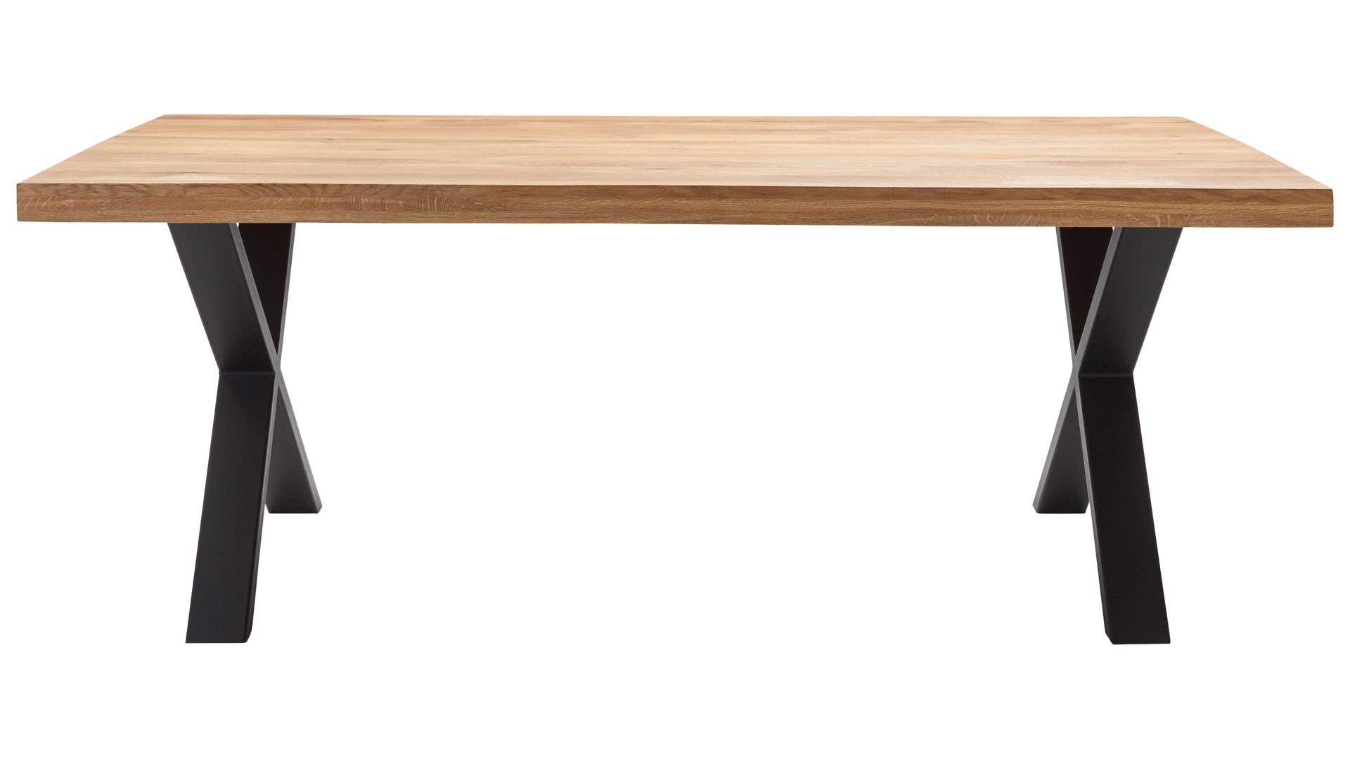 Esstisch Elfo-möbel aus Holz in Holzfarben Esstisch bzw. Esszimmertisch Tim mit moderner Optik Eiche & schwarzes Eisen - ca. 180 x 100 cm
