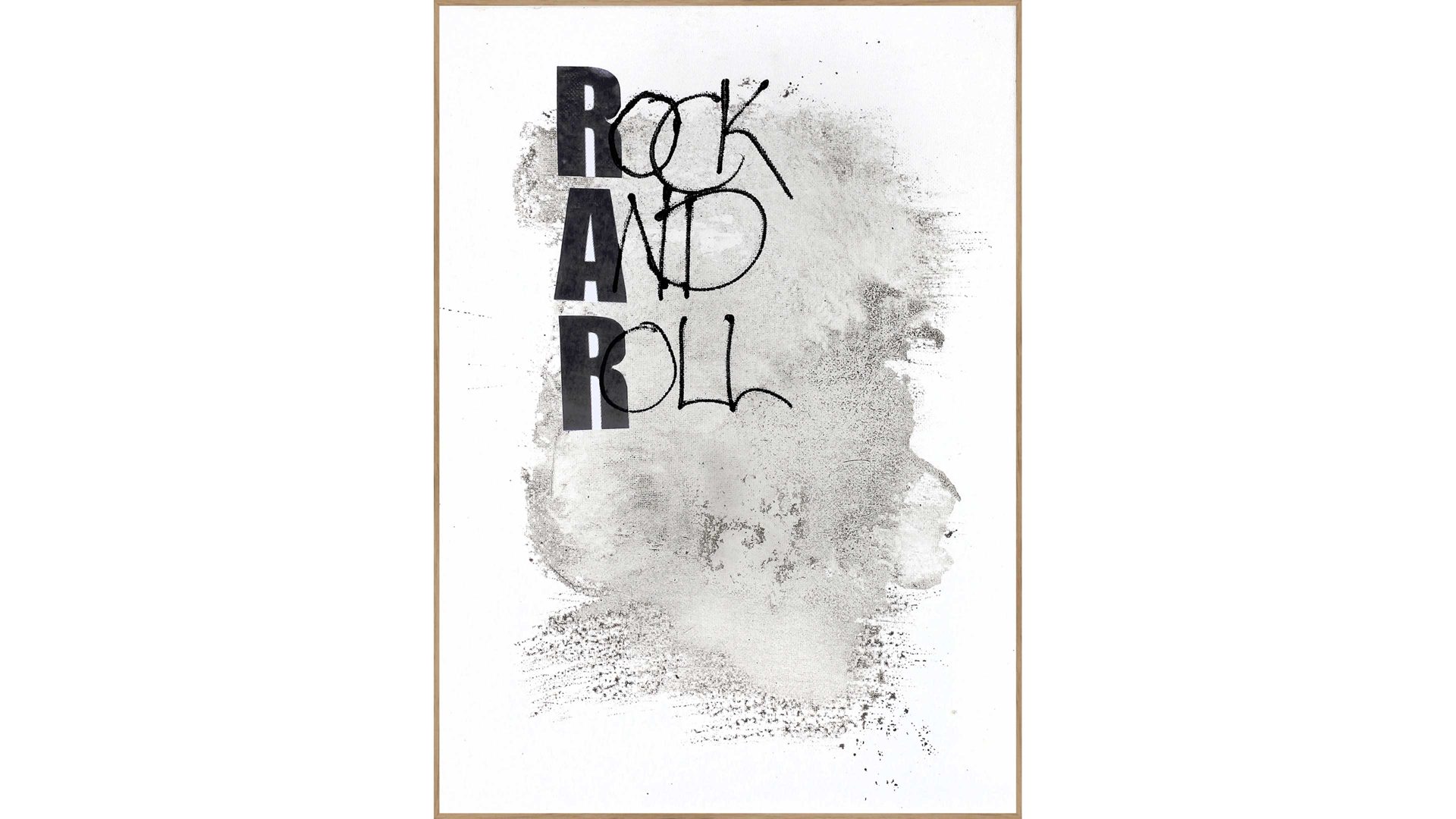 Kunstdruck Malerifabrikken aus Holz in Schwarz Posterdruck Rock an Roll bedrucktes Holz & Eiche – ca. 30 x 40 cm