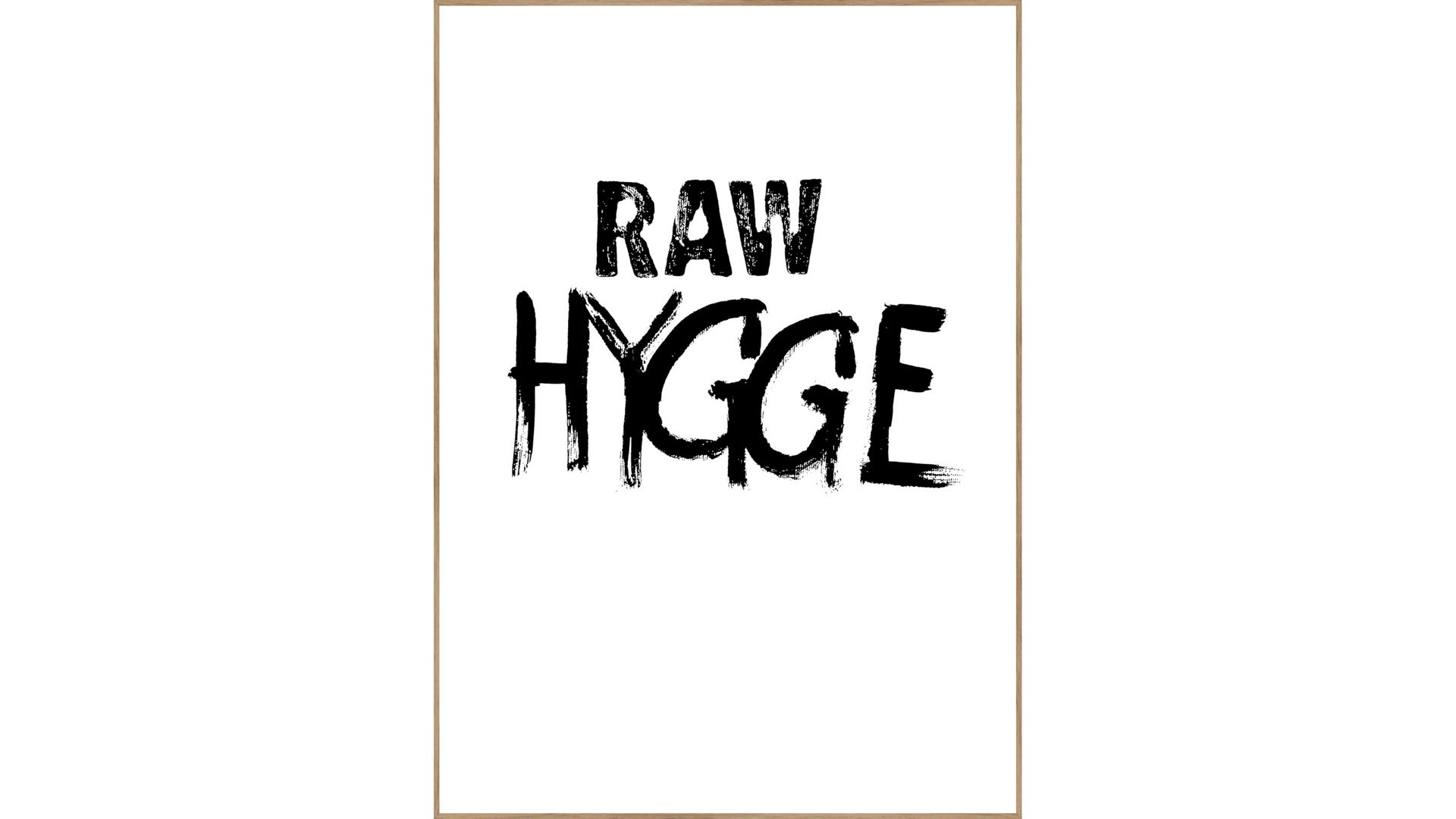 Kunstdruck Malerifabrikken aus Holz in Weiß Posterdruck RAW Hygge bedrucktes Holz & Eiche – ca. 30 x 40 cm