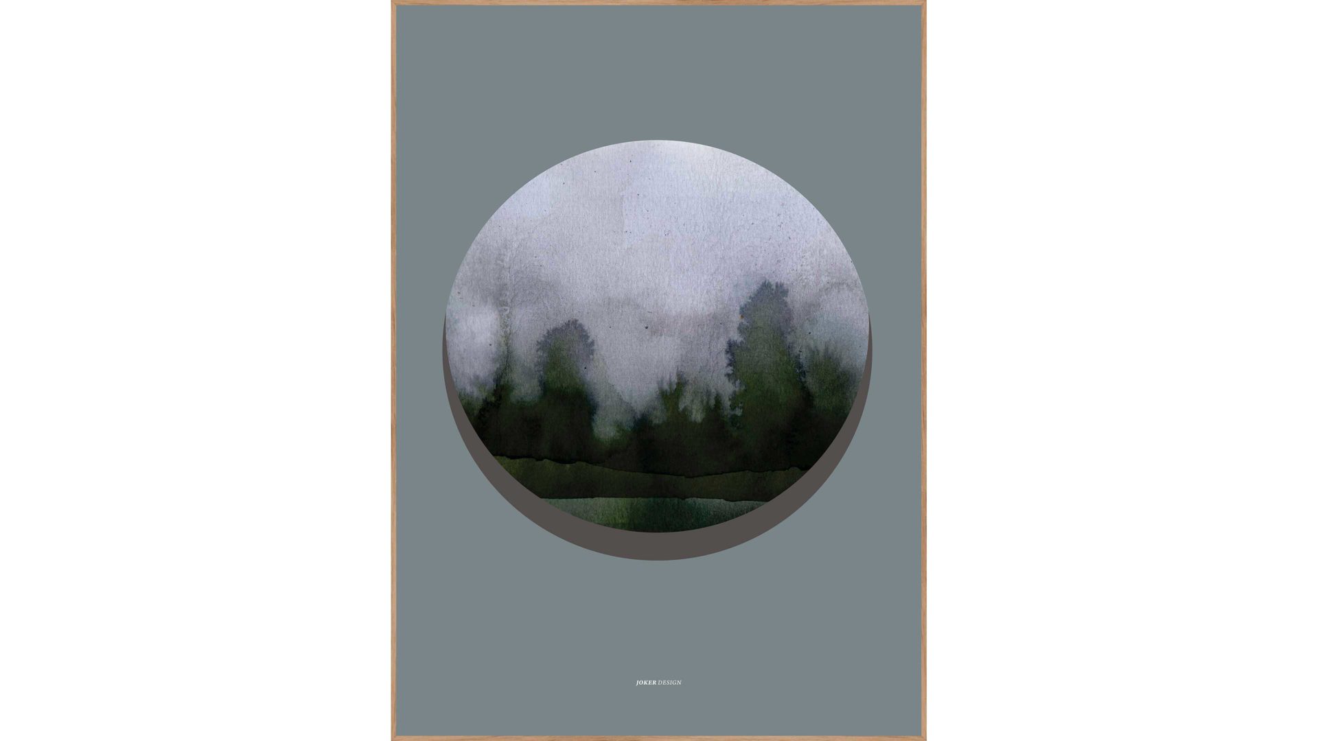 Kunstdruck Malerifabrikken aus Holz in Grau Posterdruck Water Circle bedrucktes Holz & Eiche – ca. 70 x 100 cm