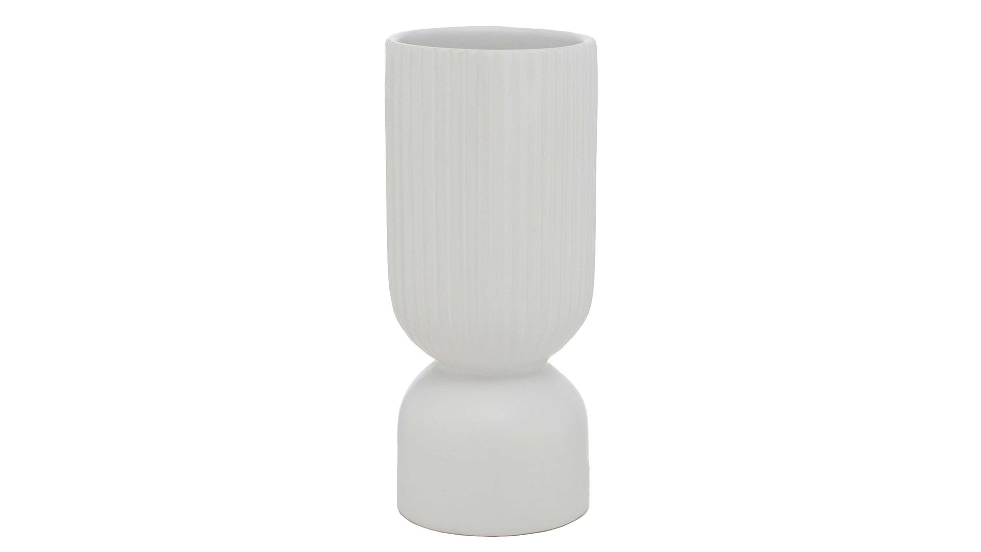 Vase Boltze aus Keramik in Weiß Vase Gino glatter Fuß - weißes Dolomit, Höhe ca. 23 cm