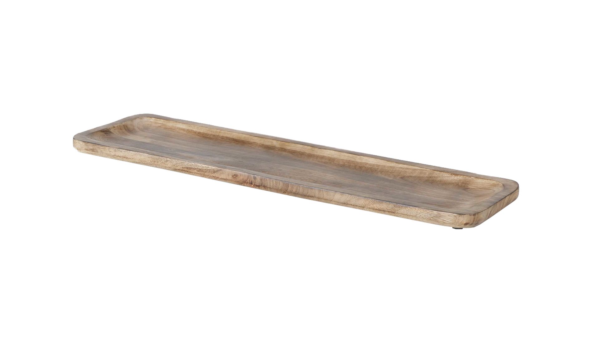 Tablett Boltze aus Holz in Holzfarben Deko-Tablett Lamira Mangoholz – Länge ca. 55 cm