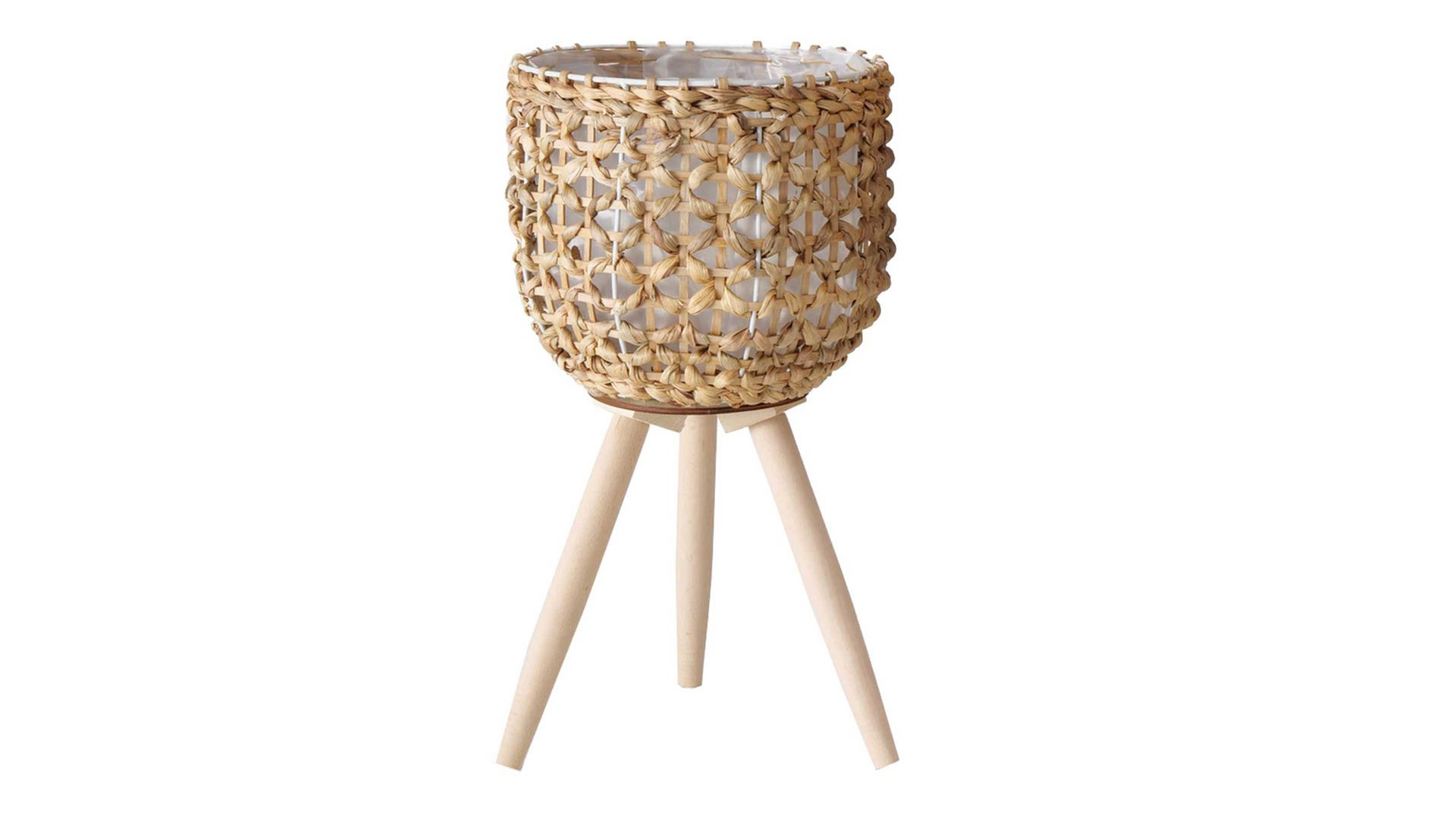 Blumentopf Boltze aus Geflecht in Holzfarben Blumentopf Livela Grasbaumgeflecht & Holz – Höhe ca. 43 cm