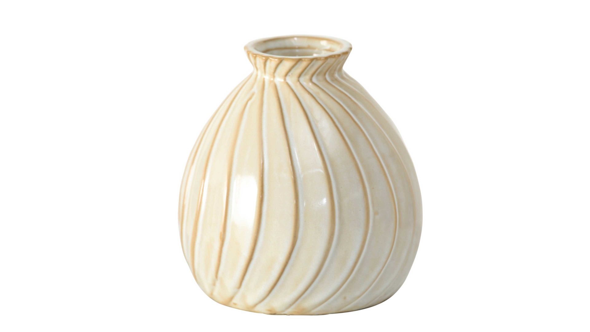Vase Boltze aus Keramik in Beige Vase Zalina cremeweißes Porzellan – Höhe ca. 11 cm