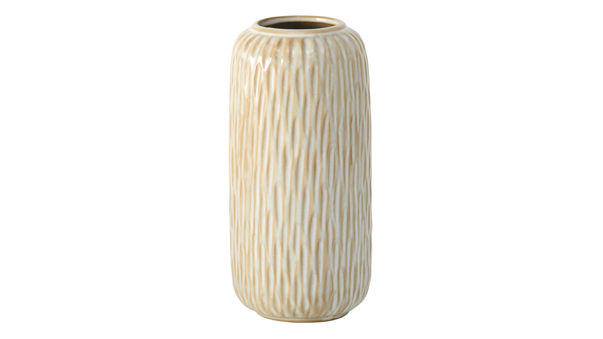 Vase Boltze aus Keramik in Beige Vase Zalina cremeweißes Porzellan – Höhe ca. 19 cm