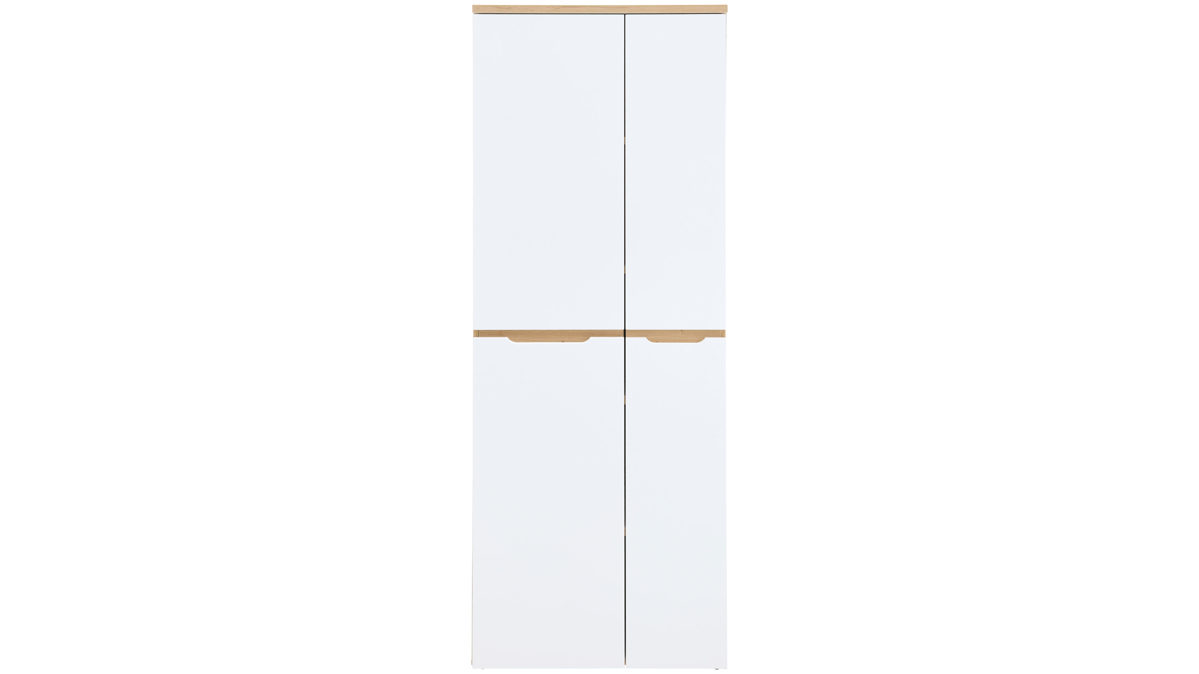 Aktenschrank Innostyle aus Holz in Weiß Büro Serie Memphis - Büroschrank Weiß & Artisan Eiche - ca. 75 x 197 cm