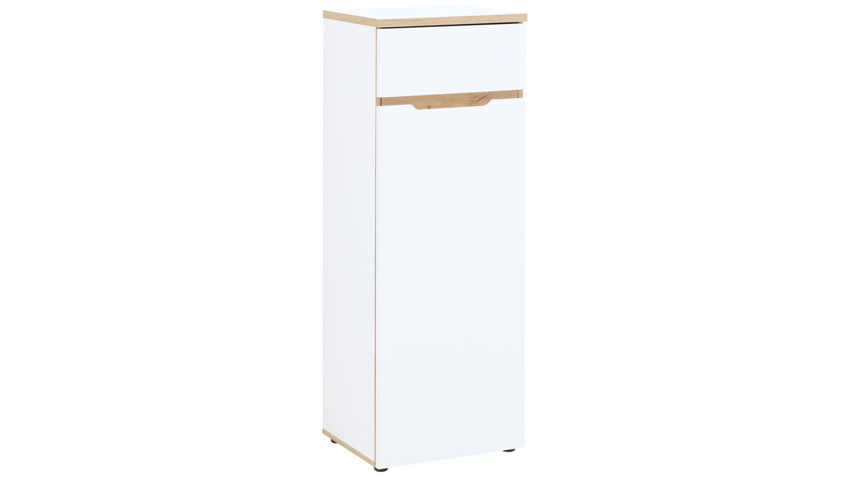 Aktenschrank Innostyle aus Holz in Weiß Büro Serie Memphis - Büroschrank Weiß & Artisan Eiche - ca. 45 x 122 cm