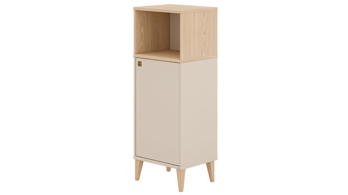 Highboard Paidi aus Holz in Beige PAIDI Babyzimmer Mila & Ben – Highboard rechts eine Tür, Breite  ca. 48 cm - Cashmere-Beige & Scandinavian Wood