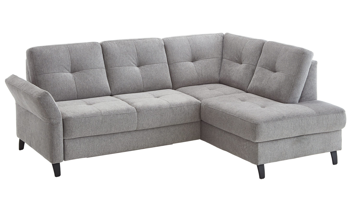 Ecksofa Steinpol sit&more aus Stoff in Grau Polsterprogramm Varese - Ecksofa grauer Chenillebezug Orlean 8202 - Stellfläche ca. 230 x 170 cm