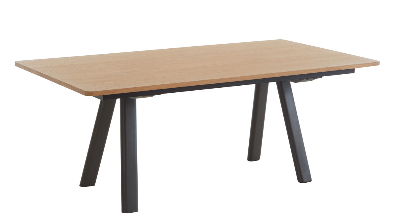 Auszugtisch Habufa® aus Holz in Holzfarben HABUFA® Esszimmer Serie Zade - Auszugtisch Eiche & Schwarz -  ca. 200 - 280 x 100 cm