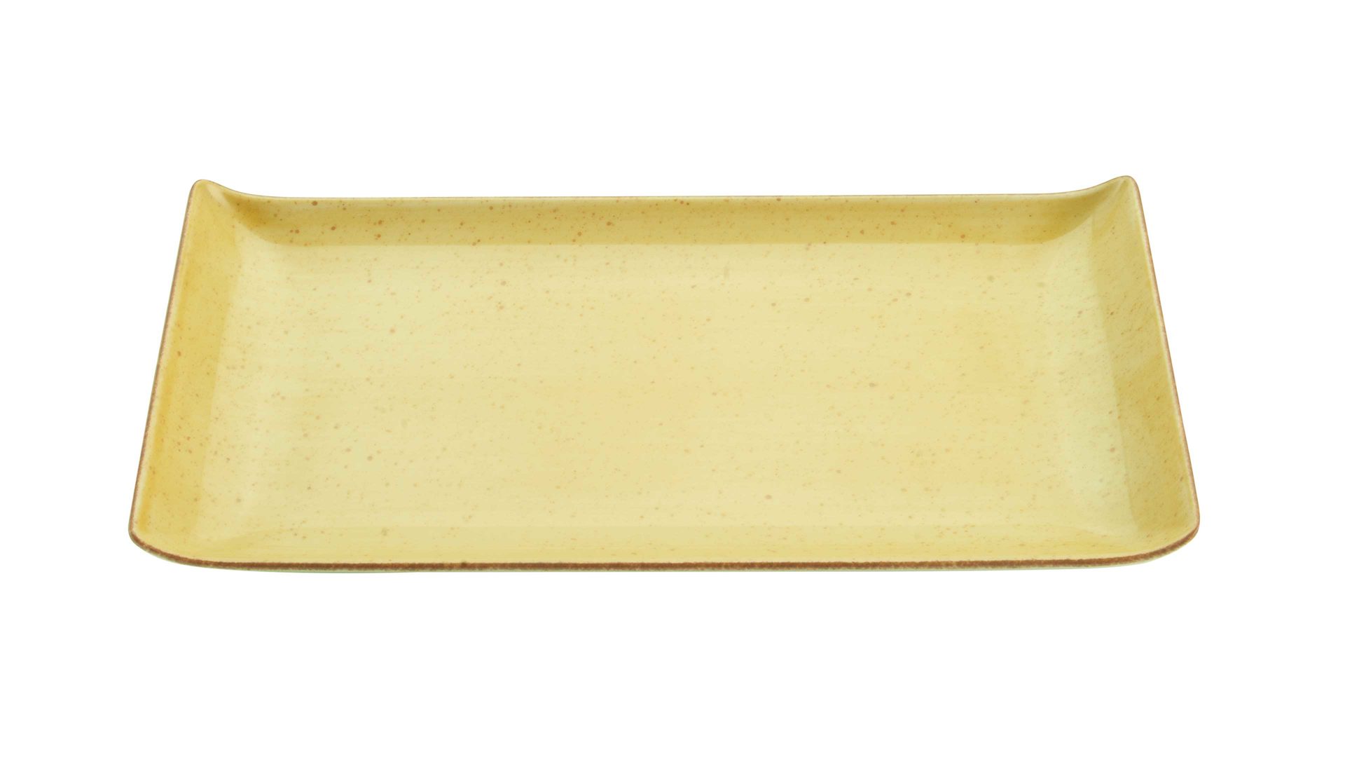 Einzelplatte Creatable aus Porzellan in Gelb CREATABLE Vintage Nature – BBQ-Platte curryfarbenes Porzellan – ca. 30 x 16 cm
