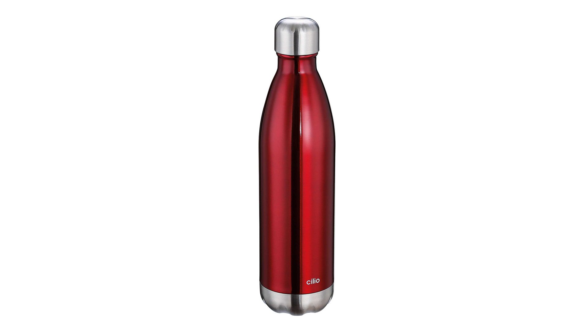 Isolierflasche Küchenprofi aus Metall in Dunkelrot cilio Isolierflasche Elegante rot lackierter Edelstahl – Fassungsvermögen ca. 750 ml