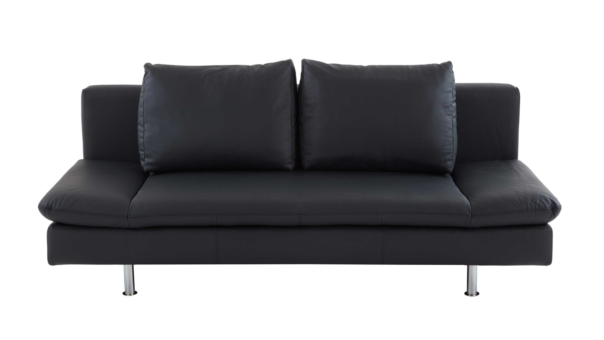 Schlafsofa comfortmaster besser sitzen, liegen, leben aus Leder in Anthrazit Comfortmaster Schlafsofa Mia anthrazitfarbenes Leder 12-1220 & Chromfüße - Breite ca. 200 cm