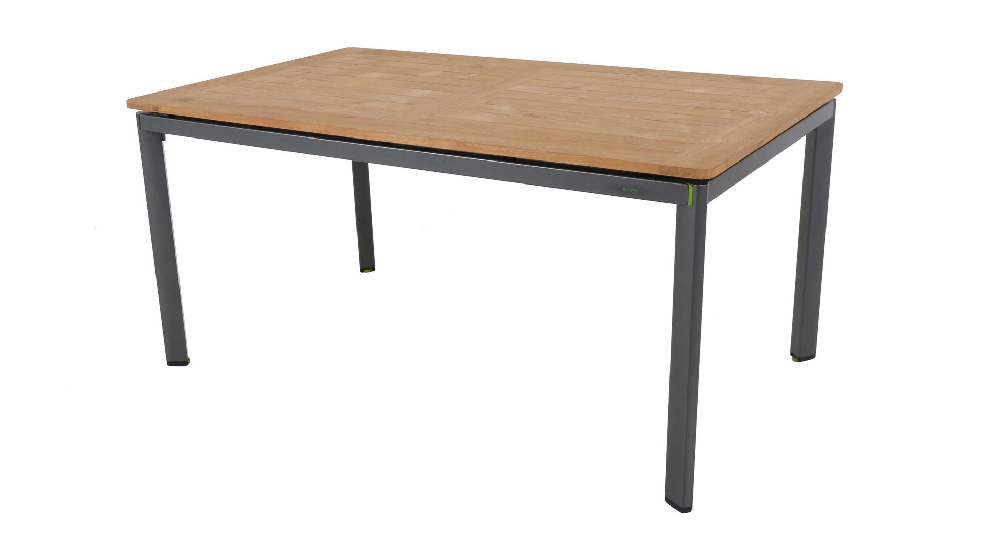 Gartentisch Mwh aus Holz in Holzfarben MWH Gartentisch Alutapo Teakholz & eisengraues Aluminium – ca. 160 x 95 cm