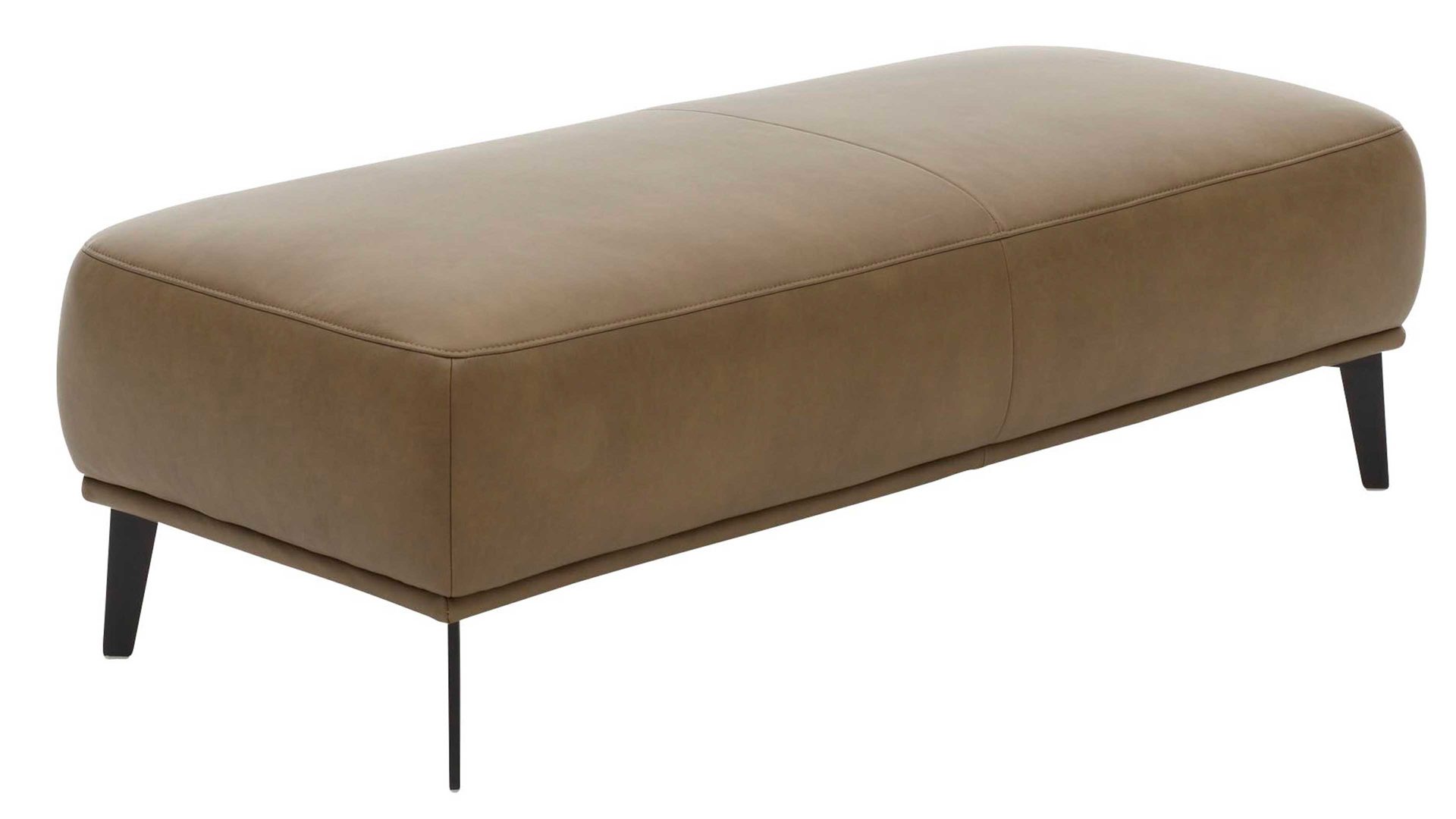 Polsterhocker Interliving aus Leder in Grün Interliving Sofa Serie 4002 - XXL-Hocker G140 olivfarbenes Leder Z78-36 - ca. 140 x 60 cm