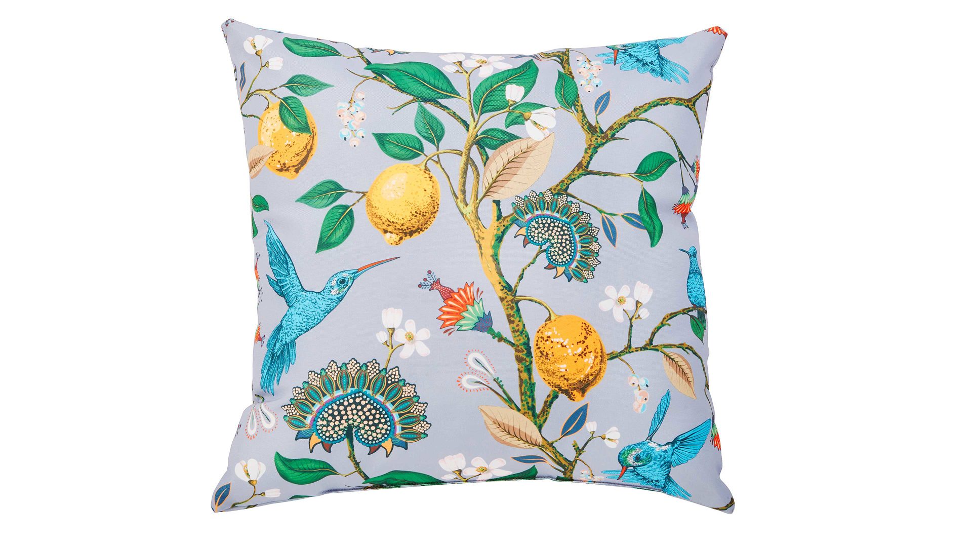 Einzelkissen Done.® aus Kunstfaser in Grau done.® Kissen Cushion Outside Lemon Tree Dessin Zitronenbaum – ca. 65 x 65 cm