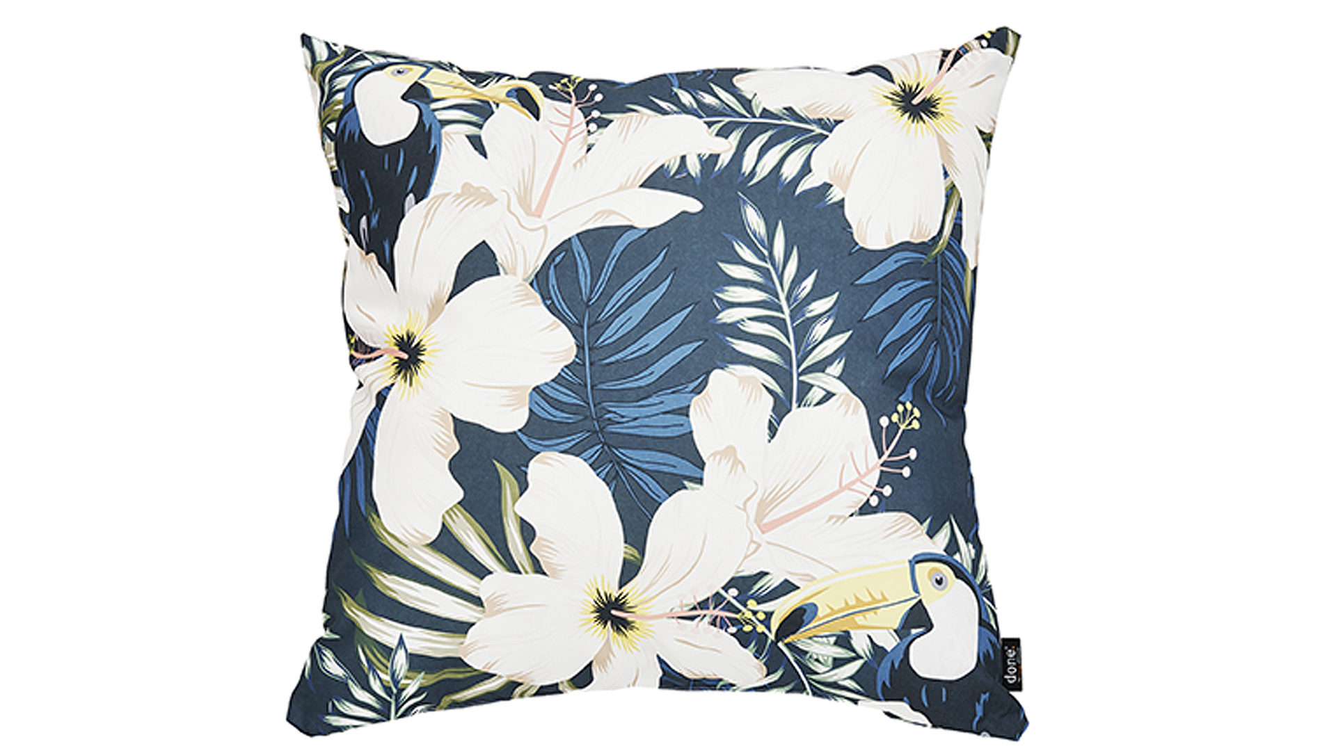 Einzelkissen Interliving BEST BUDDYS! aus Kunstfaser in Blau Interliving BEST BUDDYS! Kissen Cushion Outside Tukan Dessin Tukan – ca. 65 x 65 cm