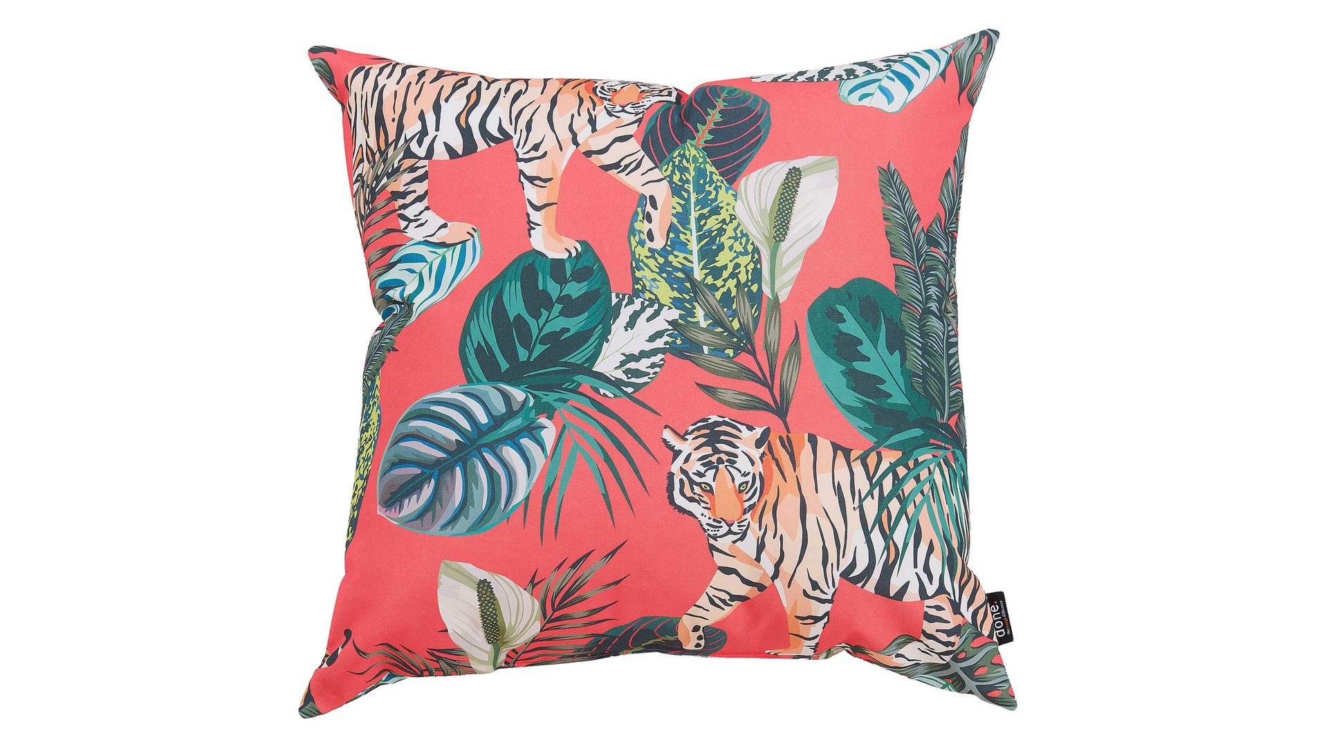 Einzelkissen Done® by karabel home company aus Kunstfaser in Orange DONE® Kissen Cushion Outside Tiger Dessin Tiger – ca. 65 x 65 cm