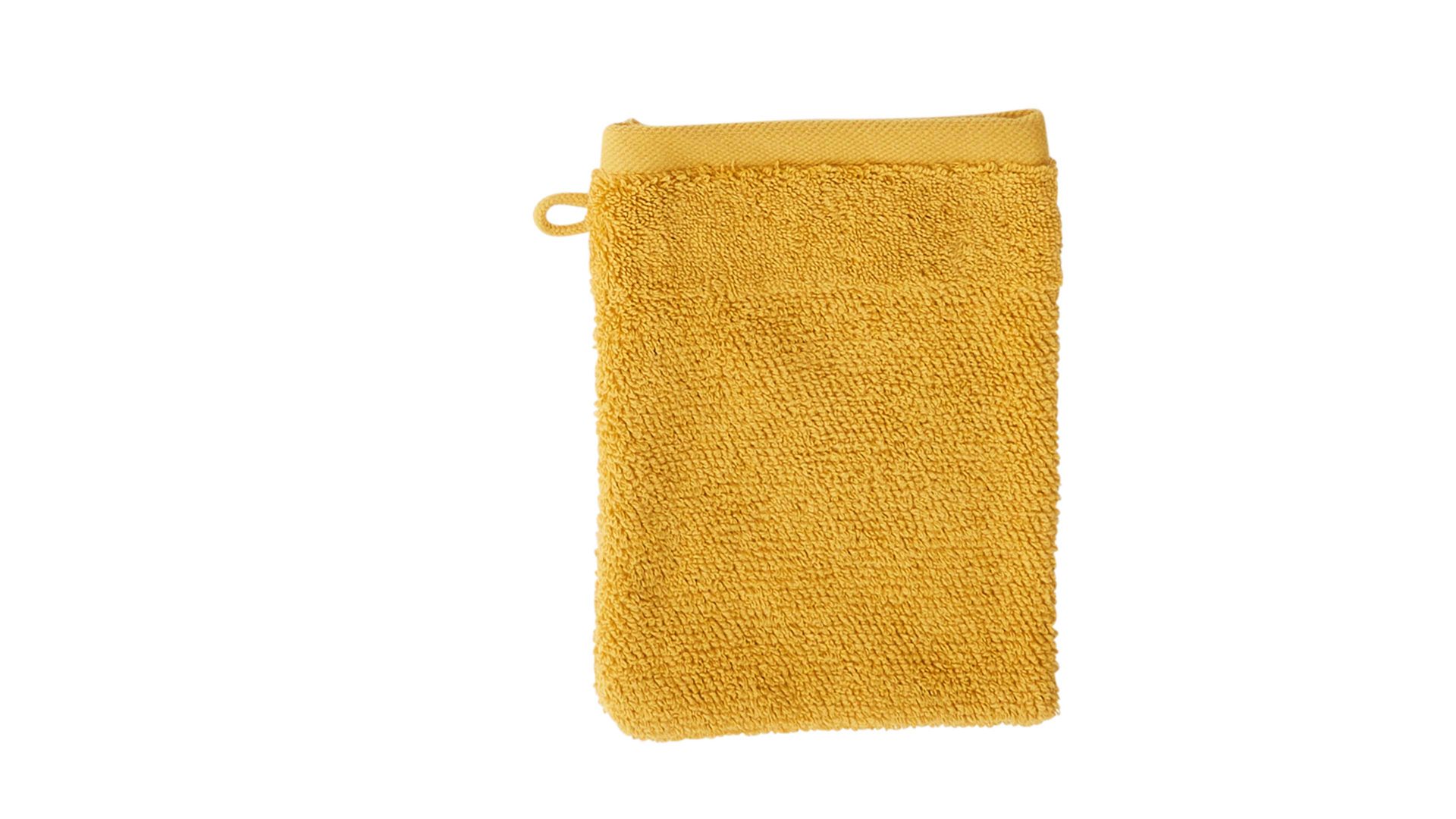Waschhandschuh Interliving aus Naturfaser in Gelb Interliving Handtuch Serie 9108 - Waschhandschuh Gold – ca. 16 x 21 cm