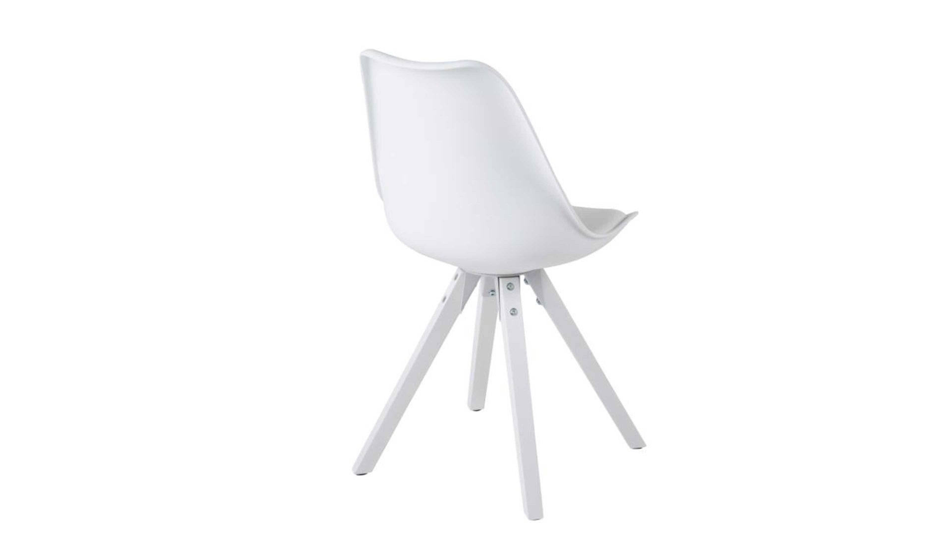 Vierfußstuhl Actona group a/s aus Kunststoff in Weiß Stuhl im Retro-Look Weiß & Weiß