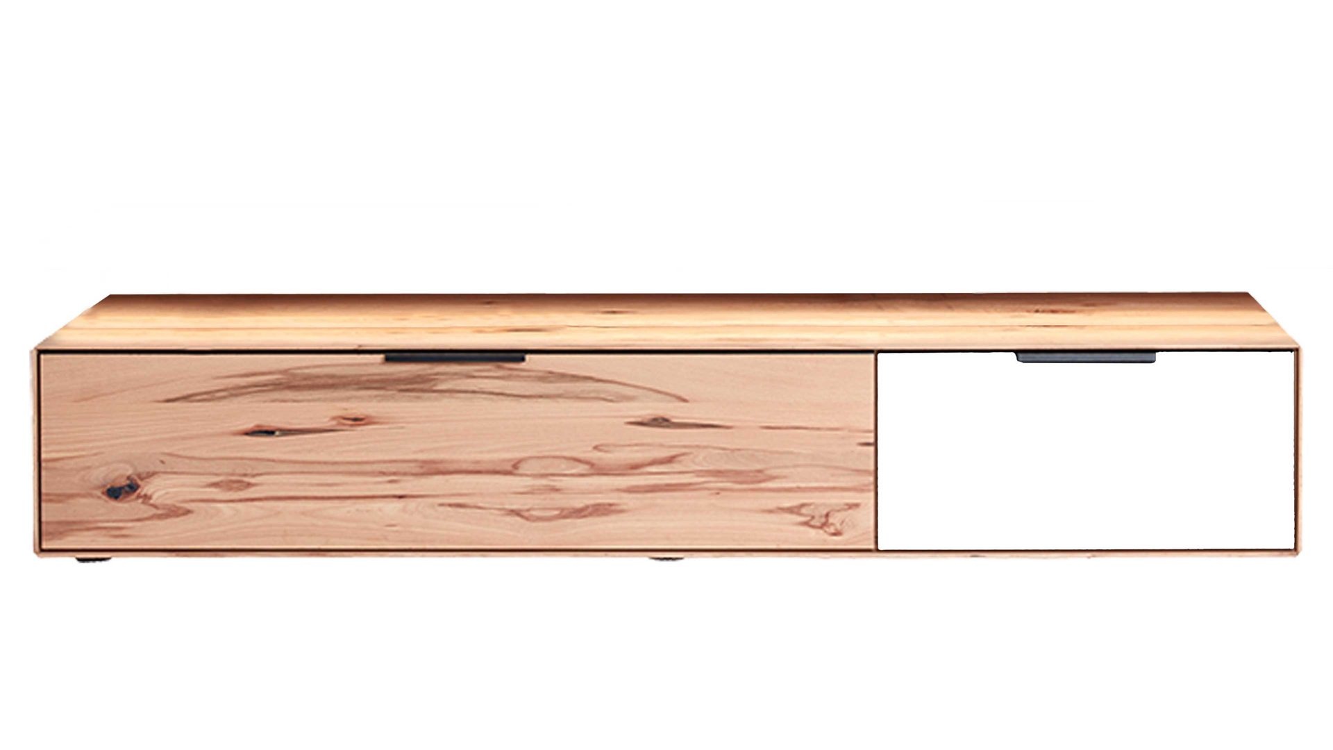 Lowboard Interliving aus Holz in Weiß Interliving Wohnzimmer Serie 2005 – Lowboard 117 602 Optiwhite & Asteiche Bianco – Länge ca. 182 cm