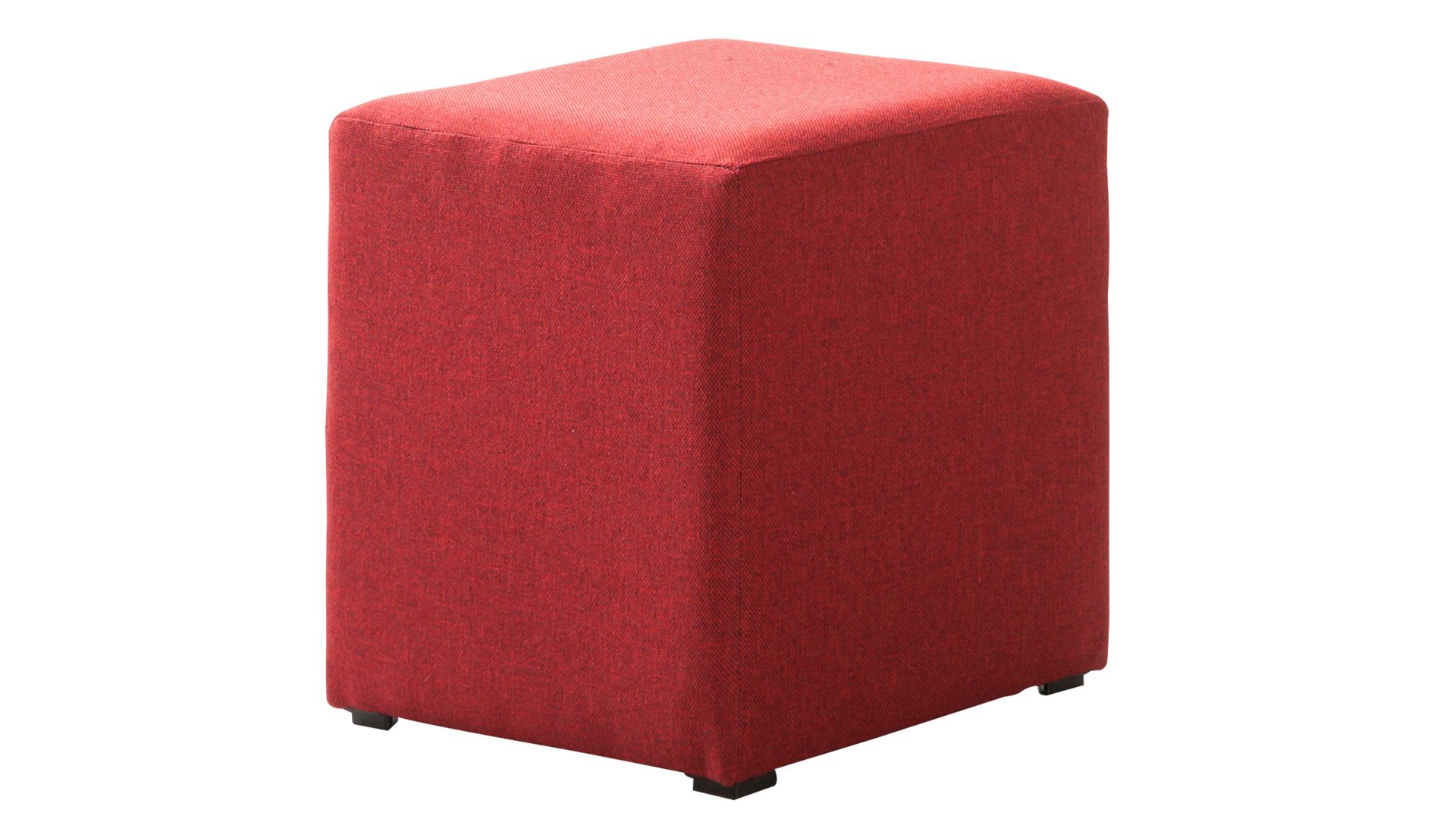 Polsterhocker KAWOO aus Stoff in Rot KAWOO Polsterhocker Torino als Sitzmöbel rotes Flachgewebe Board 35 – ca. 40 x 40 cm