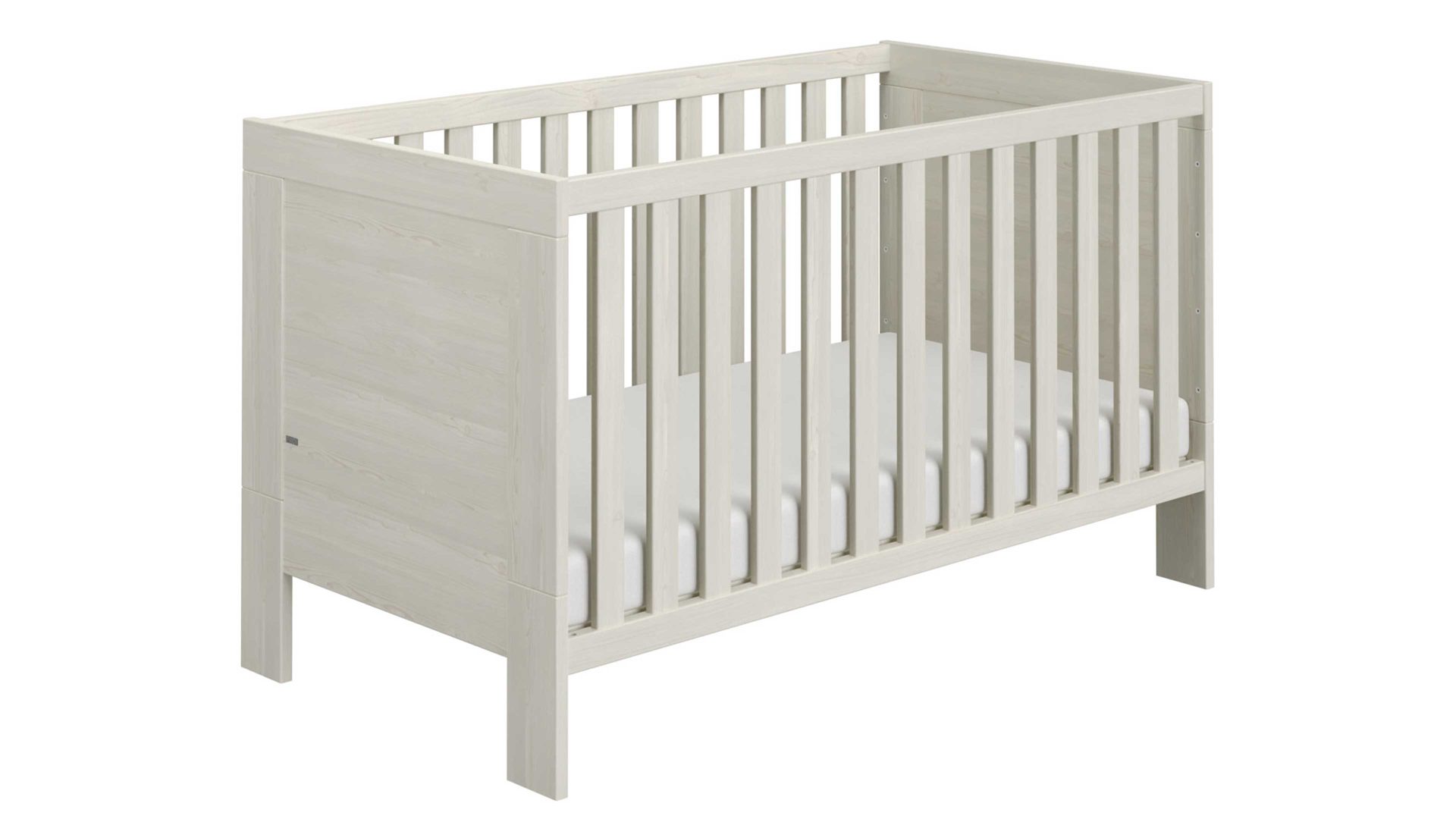 Babybett Paidi aus Holz in Weiß PAIDI Babyzimmer Laslo – Bettgestell Nordic Wood – Liegefläche ca. 70 x 140 cm