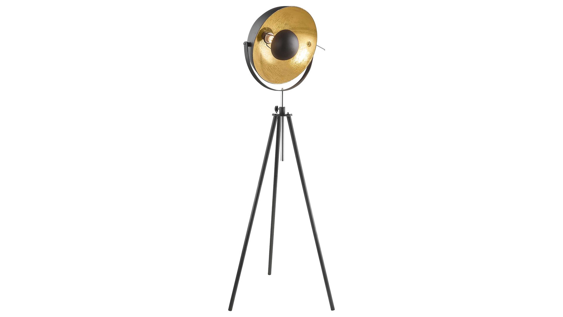 Stehleuchte Globo lighting aus Metall in Schwarz GLOBO Stativ-Stehleuchte Lenn goldfarbenes & schwarzes Metall – Höhe ca. 179 cm