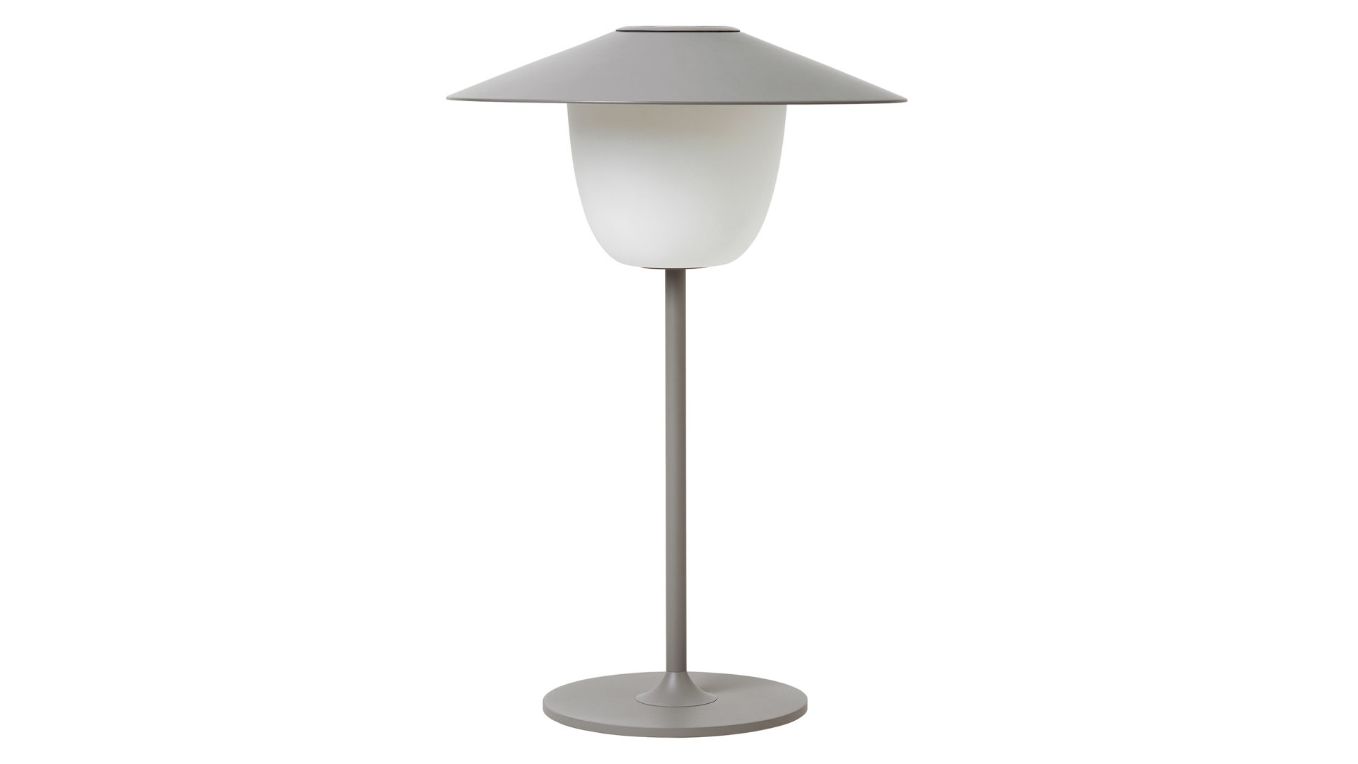 Tischleuchte Blomus aus Metall in Braun blomus mobile Leuchte Ani Lamp braungraues Aluminium & Milchglas – Durchmesser ca. 22 cm