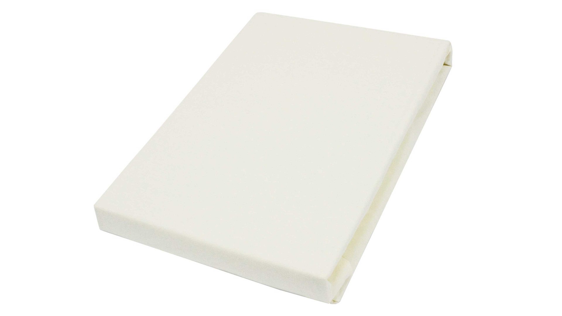 Spannbettlaken H. g. hahn haustextilien® aus Stoff in Creme HAHN Spannbettlaken für Wasser- und Boxspringmatratzen ecrufarbener Baumwolljersey - ca. 150 x 200 cm