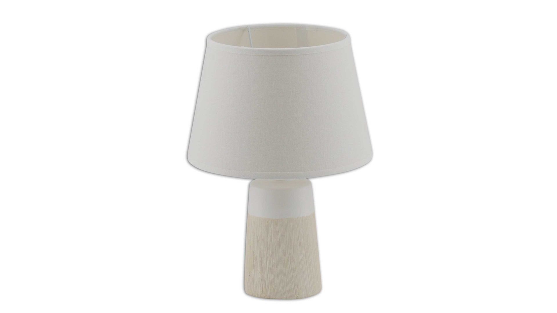 Tischleuchte Näve aus Stoff in Weiß näve Tischlampe Sullivan weißer Keramikfuß & weißer Schirm – Höhe ca. 31 cm