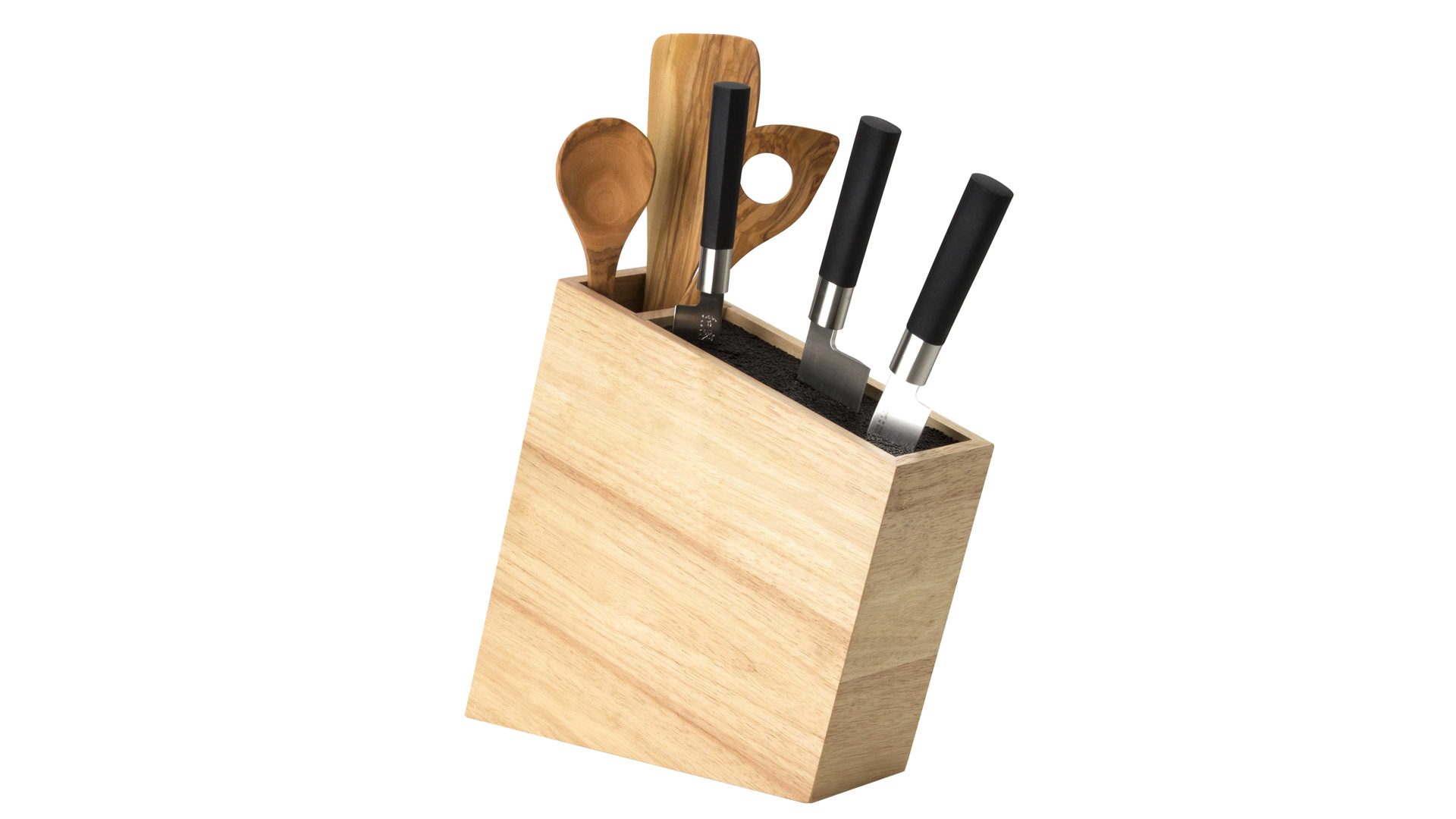 Messerblock Continenta aus Holz in Holzfarben CONTINENTA Messerblock Gummibaum – ca. 31 x 28 cm