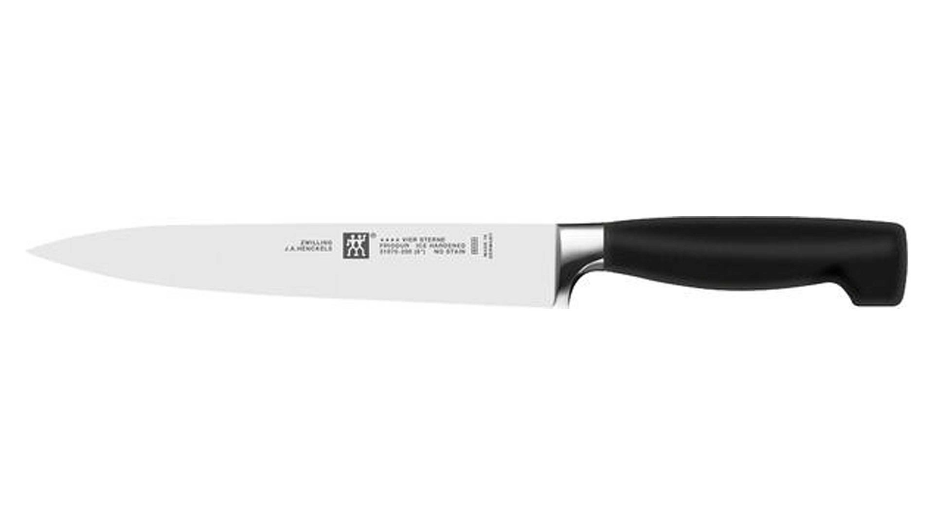 Einzelmesser Zwilling® aus Metall in Metallfarben ZWILLING® Vier Sterne Fleischmesser rostfreier Spezialstahl & Kunststoff – ca. 33 cm lang