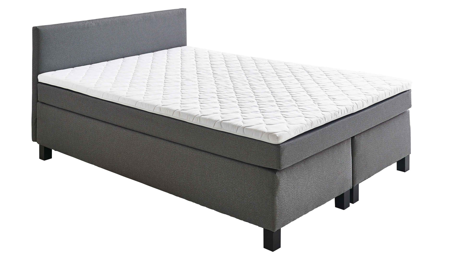 Boxspringbett Sun garden | 162719 aus Stoff in Grau Boxspringbett Philly silberfarbener Bezug 50290-720 – Liegefläche ca. 180 x 200 cm