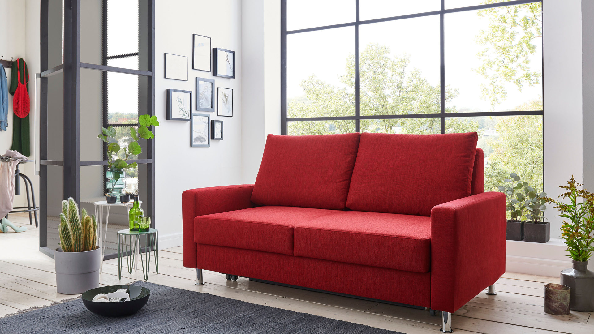 Schlafsofa PARTNERRING COLLECTION aus Stoff in Dunkelrot PARTNERRING COLLECTION Schlafsofa Multi roter Bezug 8-8014 - Breite ca. 166 cm