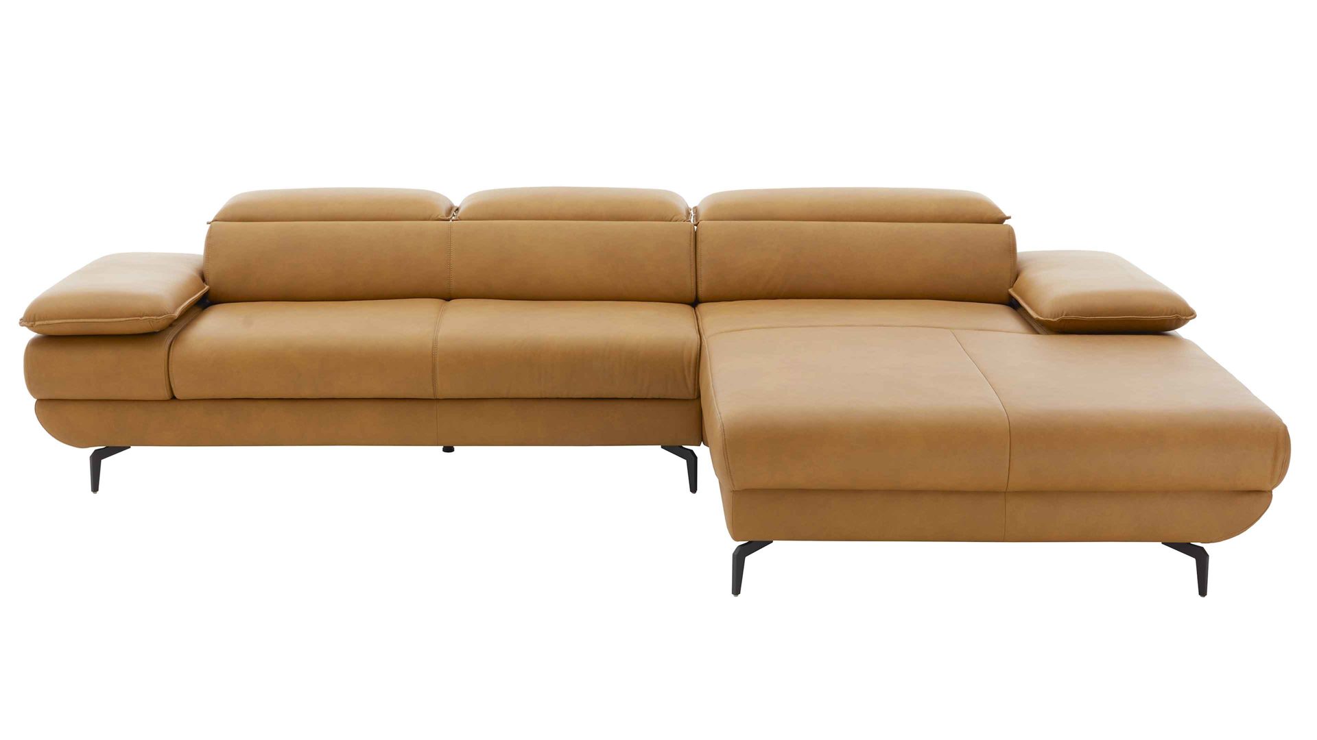 Ecksofa W.schillig i. i. aus Leder in Gelb W.SCHILLIG Ecksofa Varese kurkumafarbenes Leder - Stellfläche ca. 313 x 196 cm