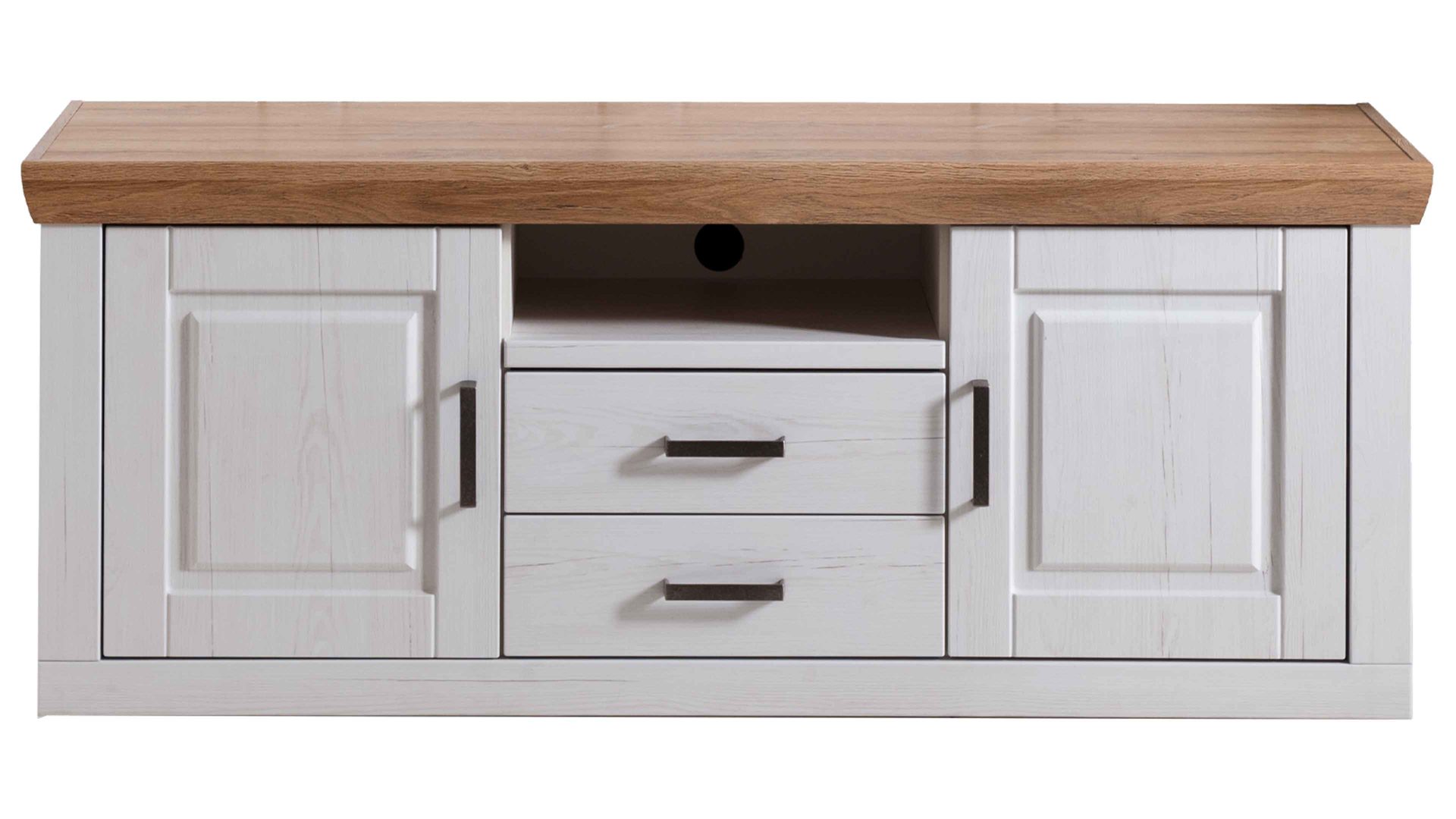Lowboard Mca direkt aus Holz in Weiß Wohnprogramm Brixen - Lowboard 30 Pinie Aurelio & Grandson Oak - Länge ca. 158 cm