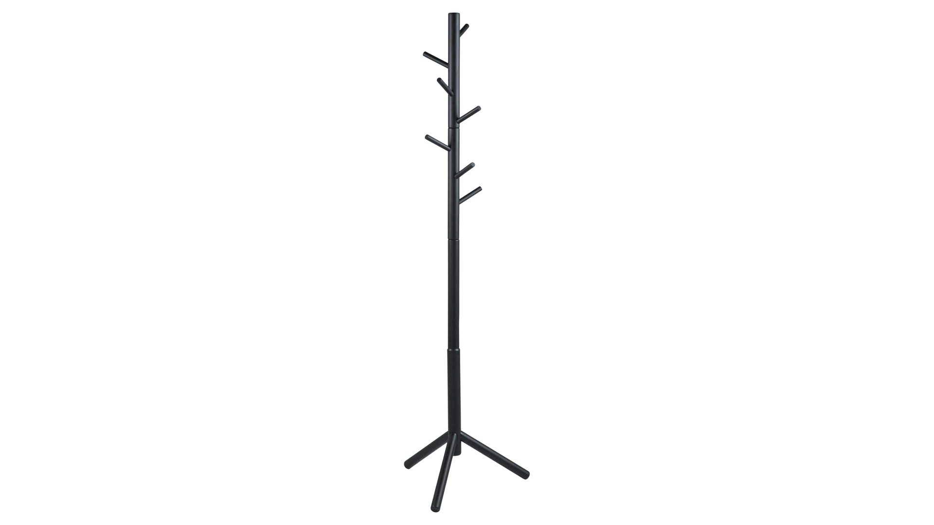 Standgarderobe Actona group a/s aus Holz in Schwarz Kleiderständer - Garderobe mit Kleiderhaken schwarz lackiertes Holz – Höhe ca. 177 cm